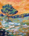Orange Sky, oil, 12x18 (30x46 cm)