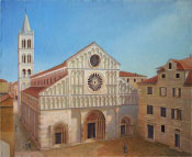 Zadar's Cathedral of Anastasia, oil, 36x28 (90x70 cm)